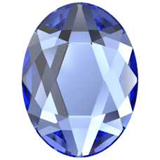 2603 4X3mm Sapphire (206) Foyalı - Koyu Mavi Oval Altı Düz Mini Kristal Taş