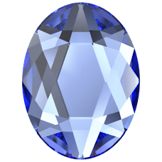 2603 4X3mm Sapphire (206) Foyalı - Koyu Mavi Oval Altı Düz Mini Kristal Taş