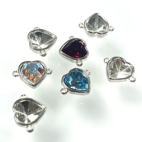 Halkalı Kalp Yuva - Beyaz Kaplamalı - 10mm Kalp Taşa Uygun