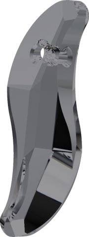 Swarovski 6525 28mm Crystal Silver Night (001SINI) - S Şekilli Altın Kolye Ucu