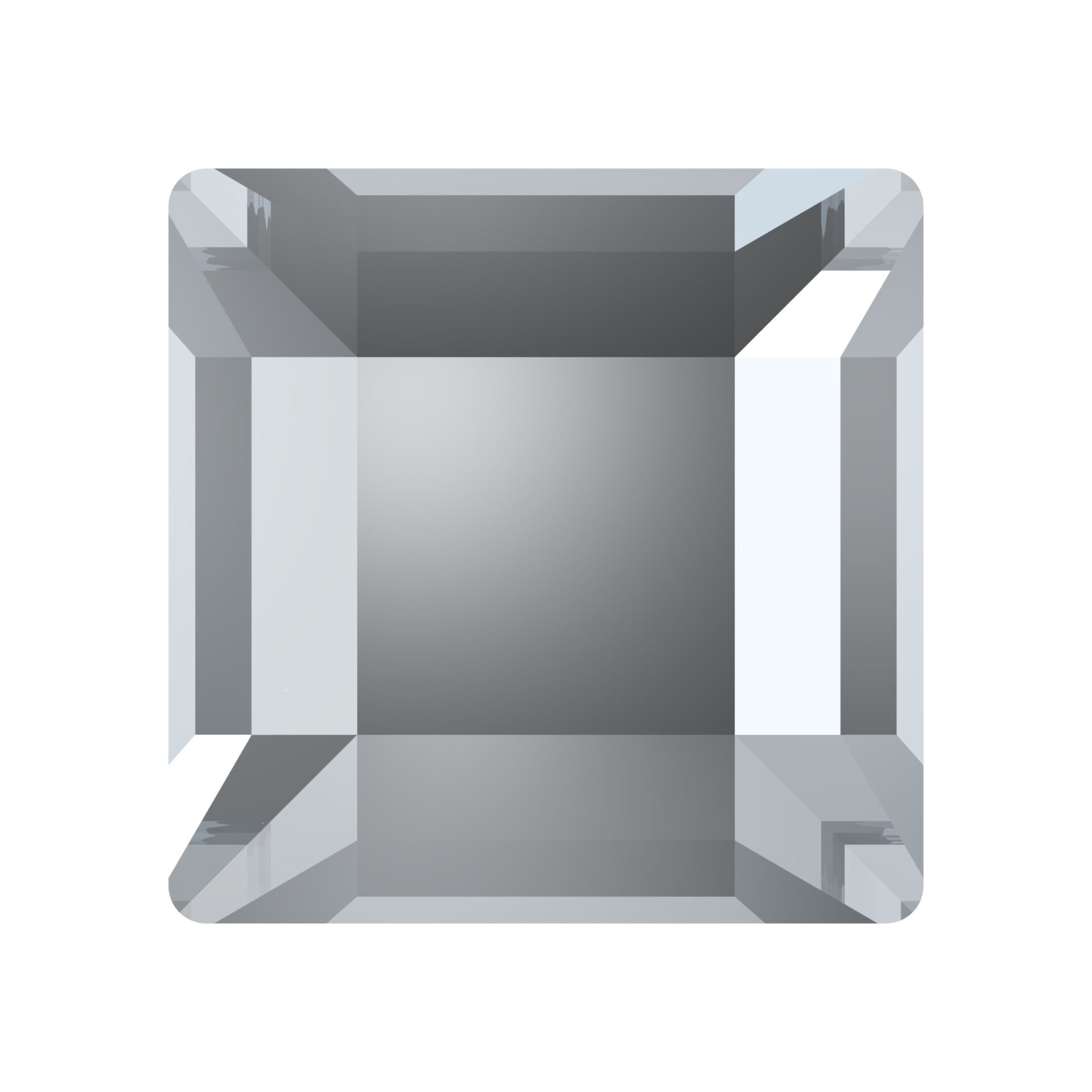 Swarovski 2400 Kare 3mm Crystal F (001) - Beyaz Renkli Altı Düz Mini Kristal Taş