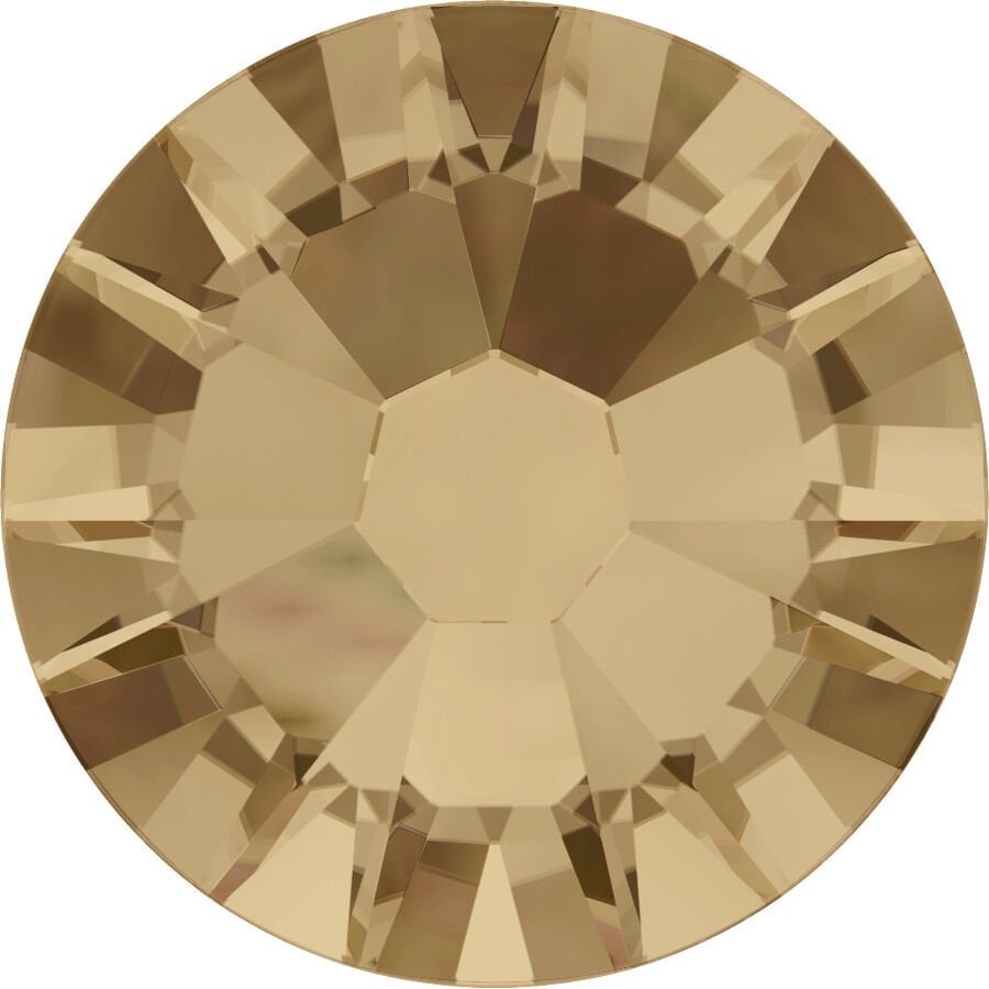 Swarovski 2058 Altı Düz SS9 Crystal Golden Shadow (001GSHA) F - Yuvarlak Altın Kristal Taş