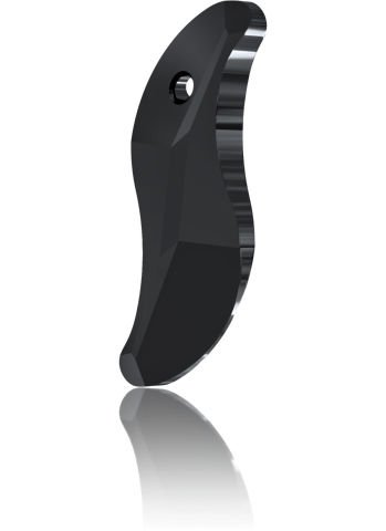 Swarovski 6525 28mm Jet (280) - S Şekilli Siyah Kolye Ucu