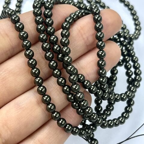 Swarovski 5810 İnci 4mm Crystal Dark Green Pearl (001814) - Zeytin Yeşili İnci Boncuk