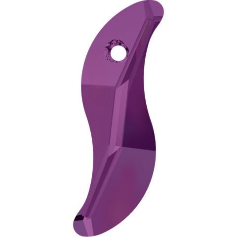 Swarovski 6525 28mm Amethyst (204) - S Şekilli Mor Kolye Ucu