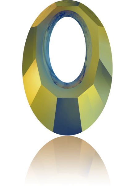 Swarovski 6040 40mm Crystal Iridescent Green (001IRIG) - Metalik Zeytin Yeşili Helios Kolye Ucu