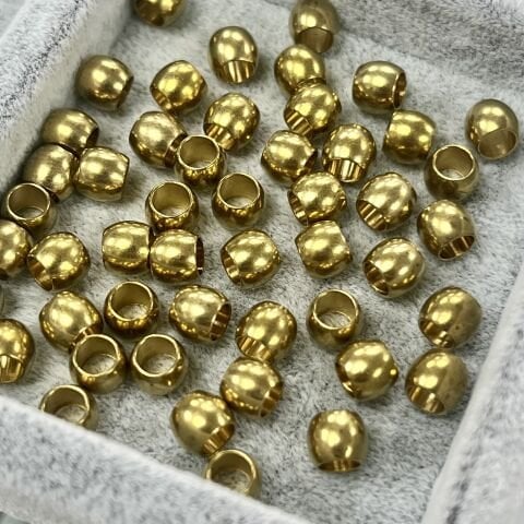 Silindir Pirinç Metal Boncuk 5mm x 5,5mm - Ham