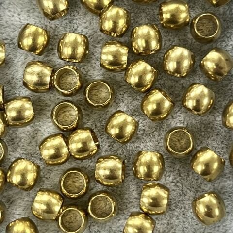 Silindir Pirinç Metal Boncuk 5mm x 5,5mm - Ham