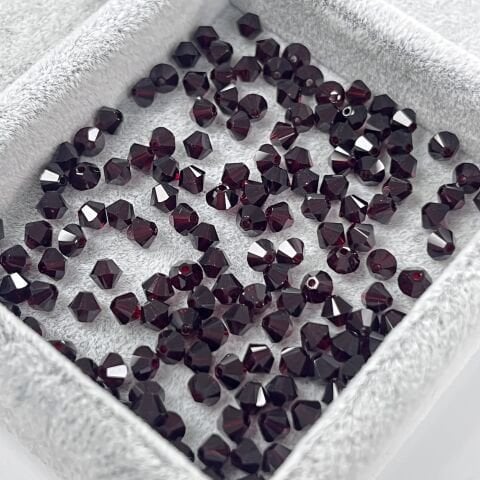 Celestial 4mm Bicone Piramit Boncuk Burgundy (515) - Bordo Renkli Boncuk