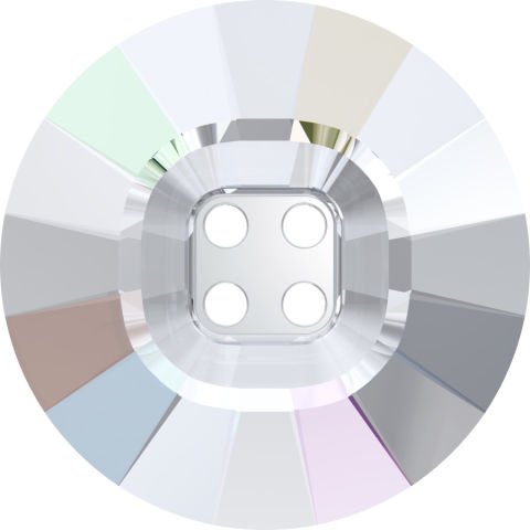 Swarovski 3018 Düğme 14mm Crystal Aurore Boreale (001AB) Foyasız - Janjan Renkli Ortadan Dikilebilir Düğme