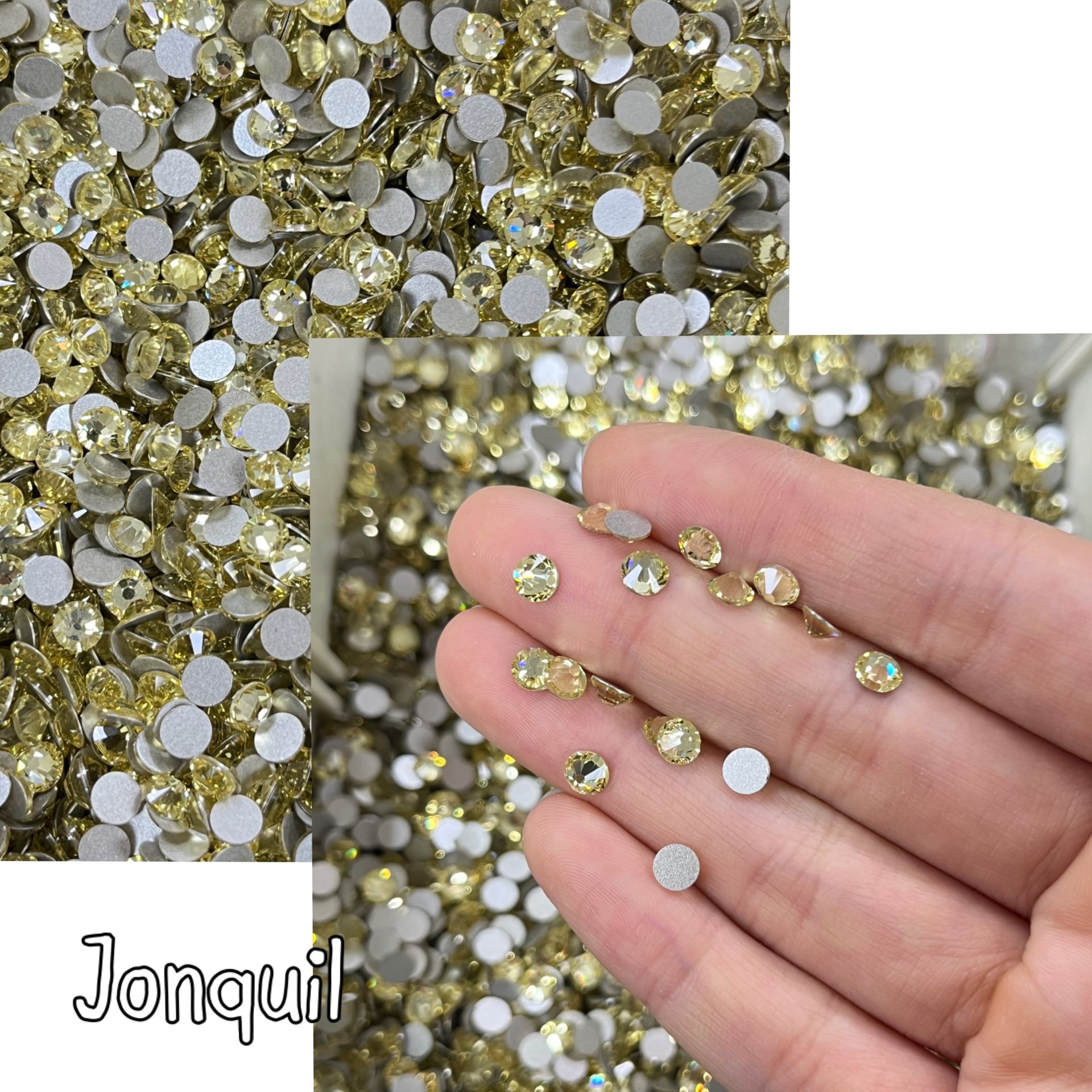 Celestial Altı Düz SS20 (5mm)  Yuvarlak Kristal Taş - Sarı ve Turuncu Renk Seçenekleri