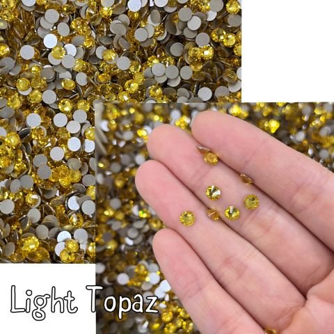 Celestial Altı Düz SS20 (5mm)  Yuvarlak Kristal Taş - Sarı ve Turuncu Renk Seçenekleri