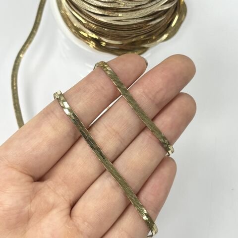 Ham Pirinç Italyan Zincir 4mm Kaplamasız - Metre Seçenekleri Mevcuttur