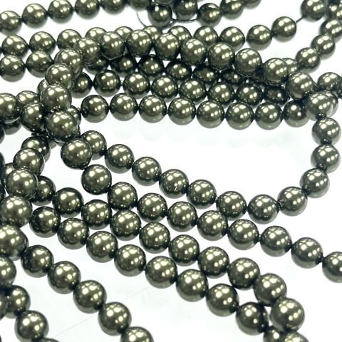 Swarovski 5810 İnci 6mm Crystal Dark Green Pearl (001814) - Zeytin Yeşili İnci Boncuk