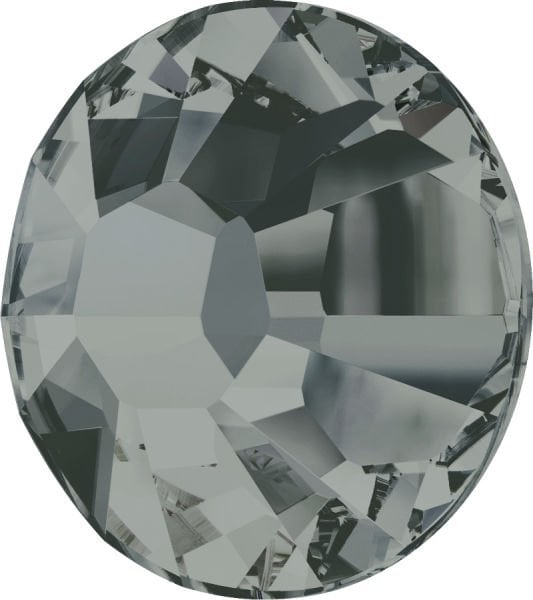 2028 SS6 Black Diamond (215) Foiled - Foyalı Altı Düz Kristal Taş