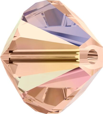 Swarovski 5328 Bicone Boncuk 5mm Light Peach AB (362AB) - Janjan Açık Şeftali Renkli Piramit Boncuk