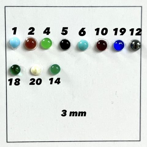 Kapşon  Taş 3mm Yuvarlak - 1000 Adet - Renk Seçenekleri Mevcuttur