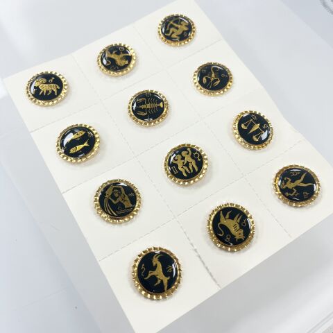 Burç Sembolü Tasarımlı Vintage 22mm Rozet - Paket Seçenekleri Mevcuttur
