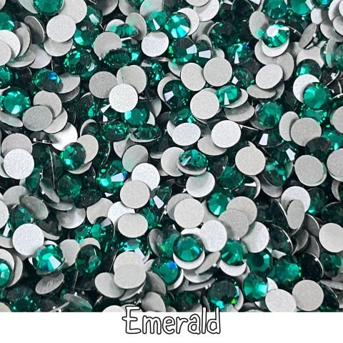 Celestial Altı Düz SS30 (6mm)  Yuvarlak Kristal Taş - Yeşil Renk Seçenekleri