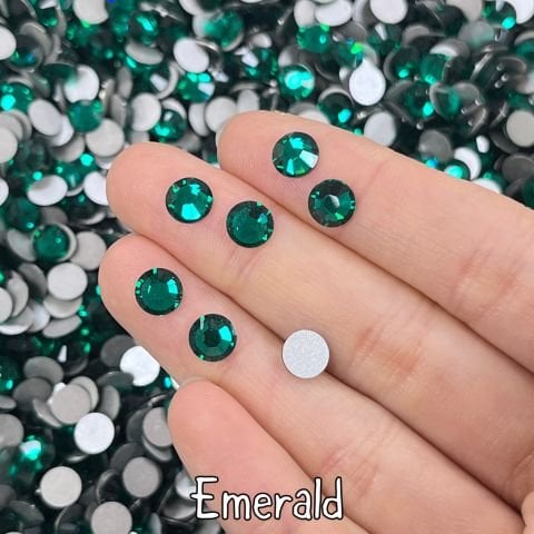 Celestial Altı Düz SS30 (6mm)  Yuvarlak Kristal Taş - Yeşil Renk Seçenekleri