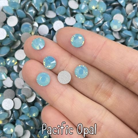 Celestial Altı Düz SS30 (6mm)  Yuvarlak Kristal Taş - Yeşil Renk Seçenekleri