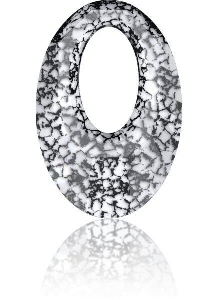 6040 40mm Crystal Black Patina (001BLAPA) - Siyah Benekli Şeffaf Helios Kolye Ucu