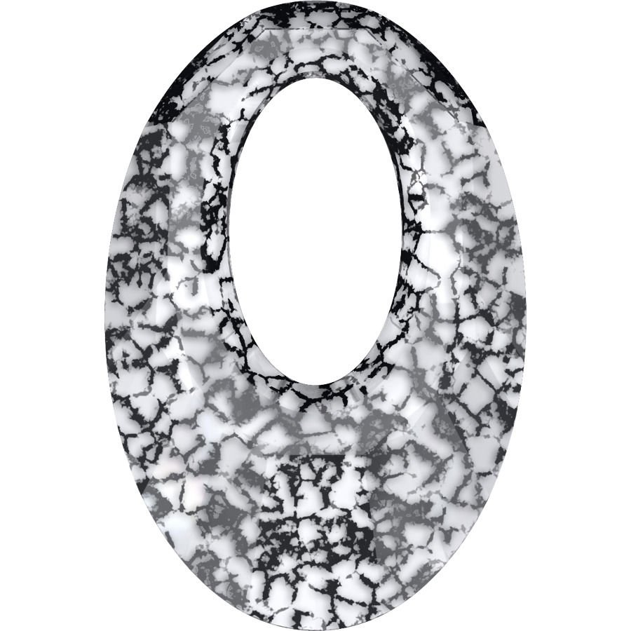 6040 40mm Crystal Black Patina (001BLAPA) - Siyah Benekli Şeffaf Helios Kolye Ucu