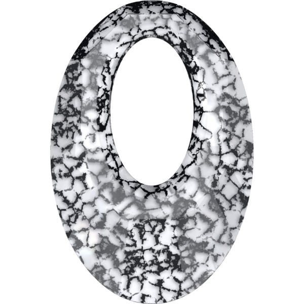 6040 40mm Crystal Black Patina (001BLAPA) - Siyah Benekli Şeffaf Helios Kolye Ucu