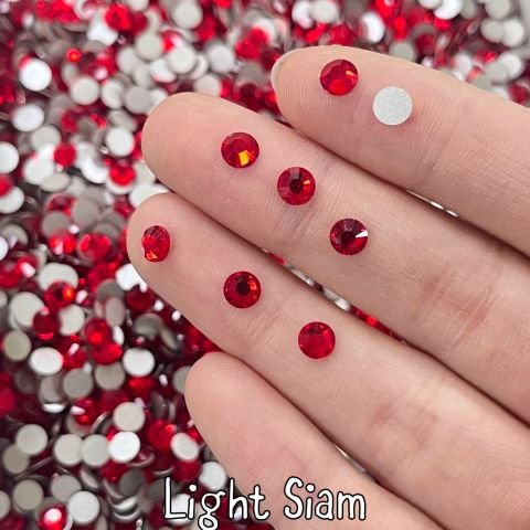 Celestial Altı Düz SS20 (5mm)  Yuvarlak Kristal Taş - Kırmızı Renk Seçenekleri