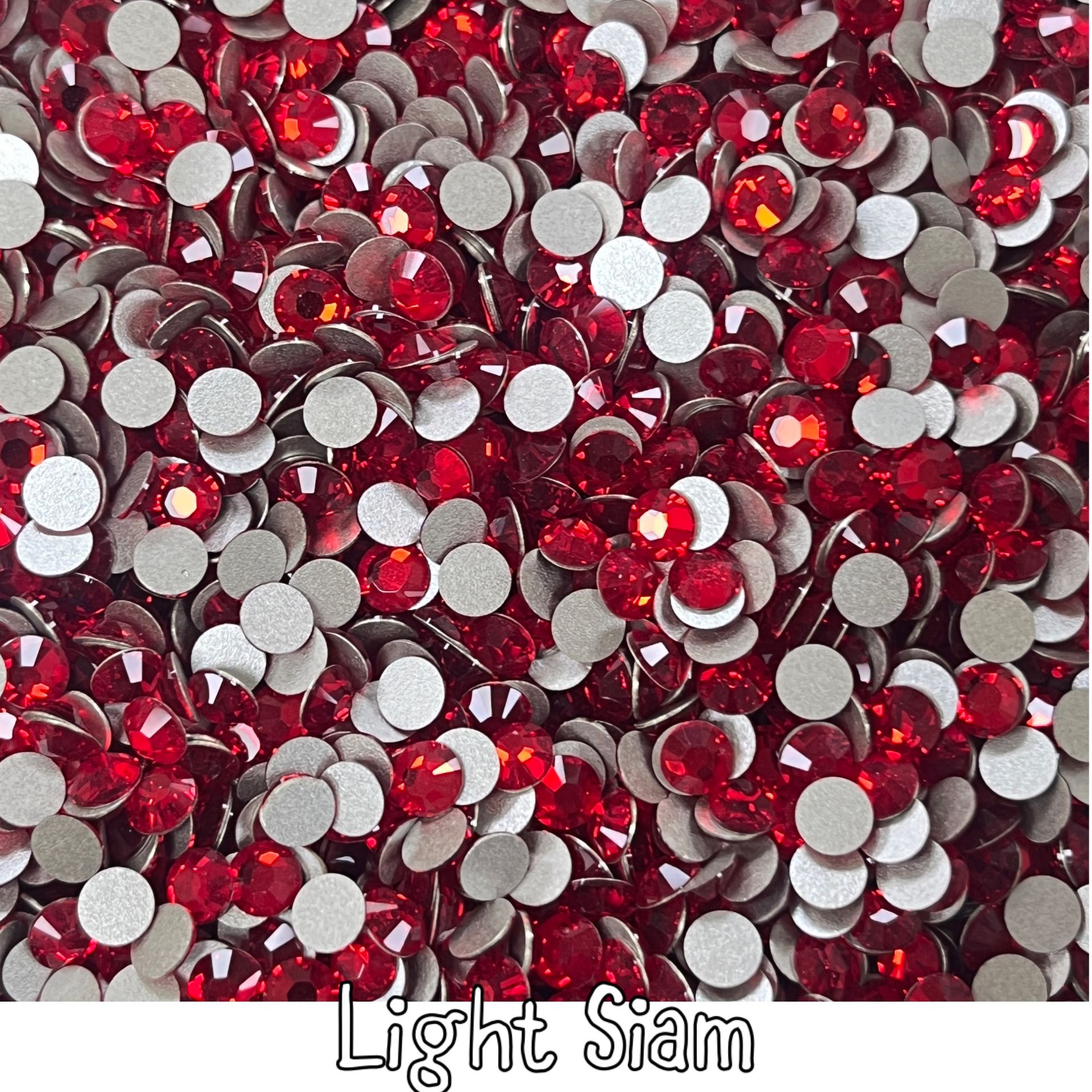 Celestial Altı Düz SS20 (5mm)  Yuvarlak Kristal Taş - Kırmızı Renk Seçenekleri