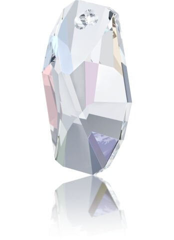Swarovski 6673 Meteor 18mm Crystal AB (001AB) - Sarkıt Şekilli Tek Delikli Janjan Renkli Kolye Ucu