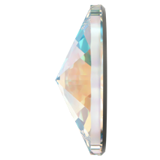 Swarovski 3200 Rivoli 10mm Crystal Shimmer (001SHIM) Foiled - Işıltılı Beyaz Yuvarlak İki Delikli Dikme Taş