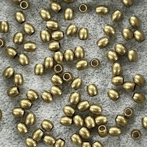 Silindir Pirinç Metal Boncuk 3mm x 3,5 mm - Ham