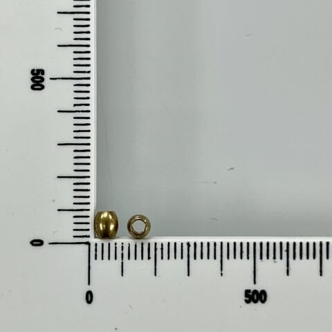 Silindir Pirinç Metal Boncuk 3mm x 3,5 mm - Ham