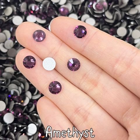 Celestial Altı Düz SS30 (6mm)  Yuvarlak Kristal Taş - Pembe Renk Seçenekleri