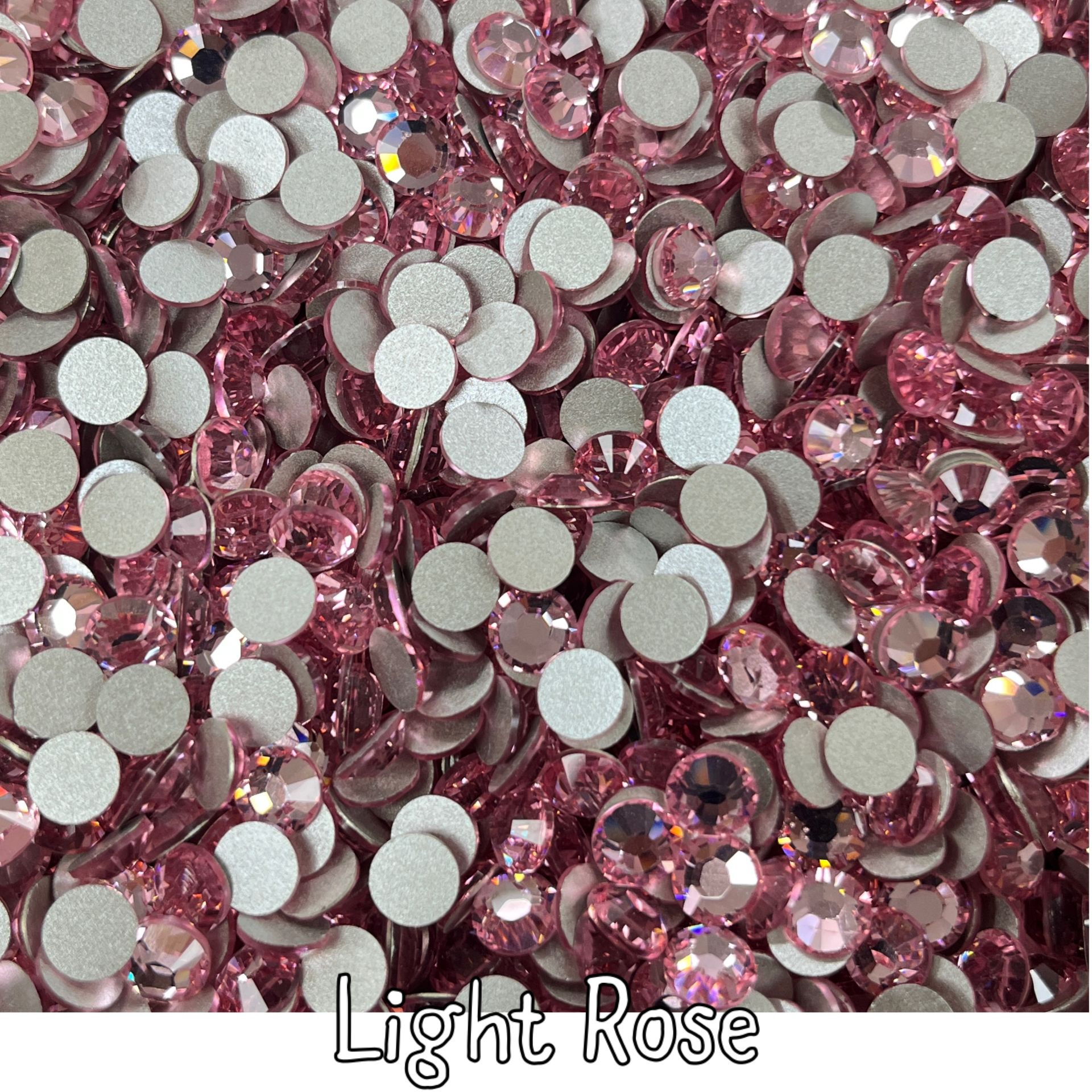 Celestial Altı Düz SS30 (6mm)  Yuvarlak Kristal Taş - Pembe Renk Seçenekleri