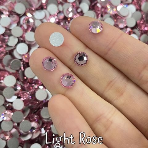 Celestial Altı Düz SS30 (6mm)  Yuvarlak Kristal Taş - Pembe Renk Seçenekleri