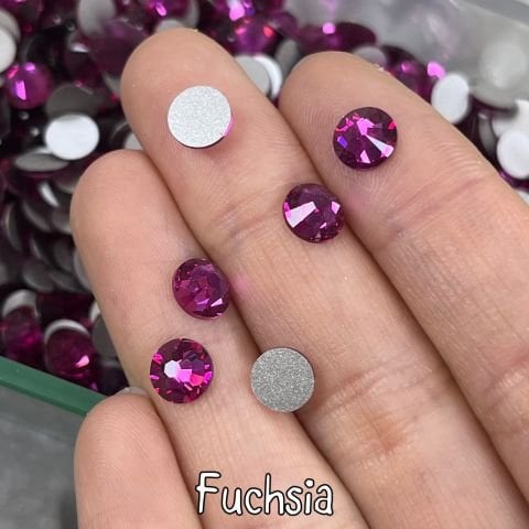 Celestial Altı Düz SS30 (6mm)  Yuvarlak Kristal Taş - Pembe Renk Seçenekleri