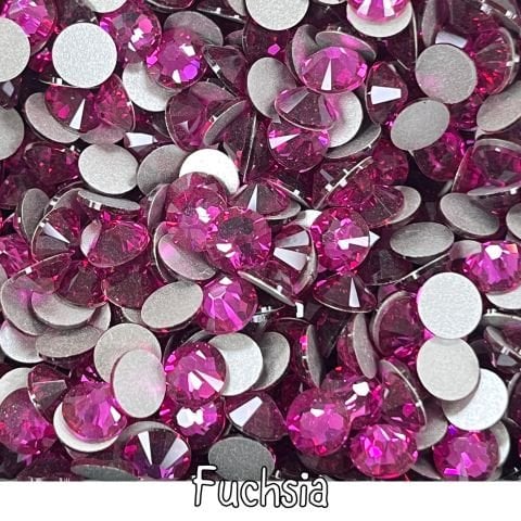 Celestial Altı Düz SS30 (6mm)  Yuvarlak Kristal Taş - Pembe Renk Seçenekleri