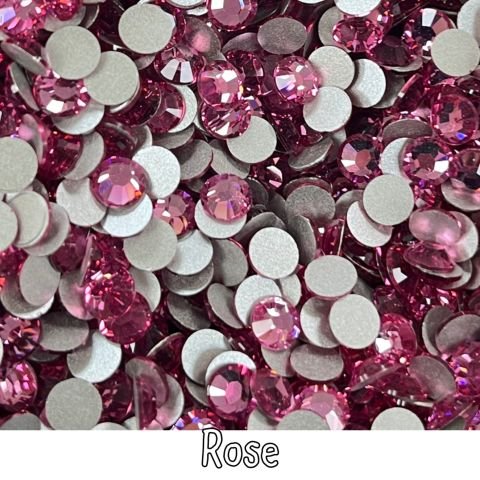 Celestial Altı Düz SS30 (6mm)  Yuvarlak Kristal Taş - Pembe Renk Seçenekleri