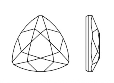 Swarovski 2472 Kıvrımlı Üçgen 5mm Crystal (001) F - Kıvrımlı Üçgen Şekilli Beyaz Kristal Taş
