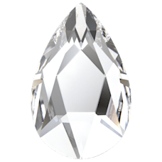 Swarovski 2303 18x13mm Crystal (001) Foyalı - Damla Şekilli Altı Düz Beyaz Kristal Taş - 2 ADET