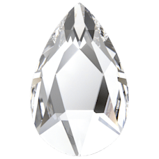 Swarovski 2303 18x13mm Crystal (001) Foyalı - Damla Şekilli Altı Düz Beyaz Kristal Taş - 2 ADET