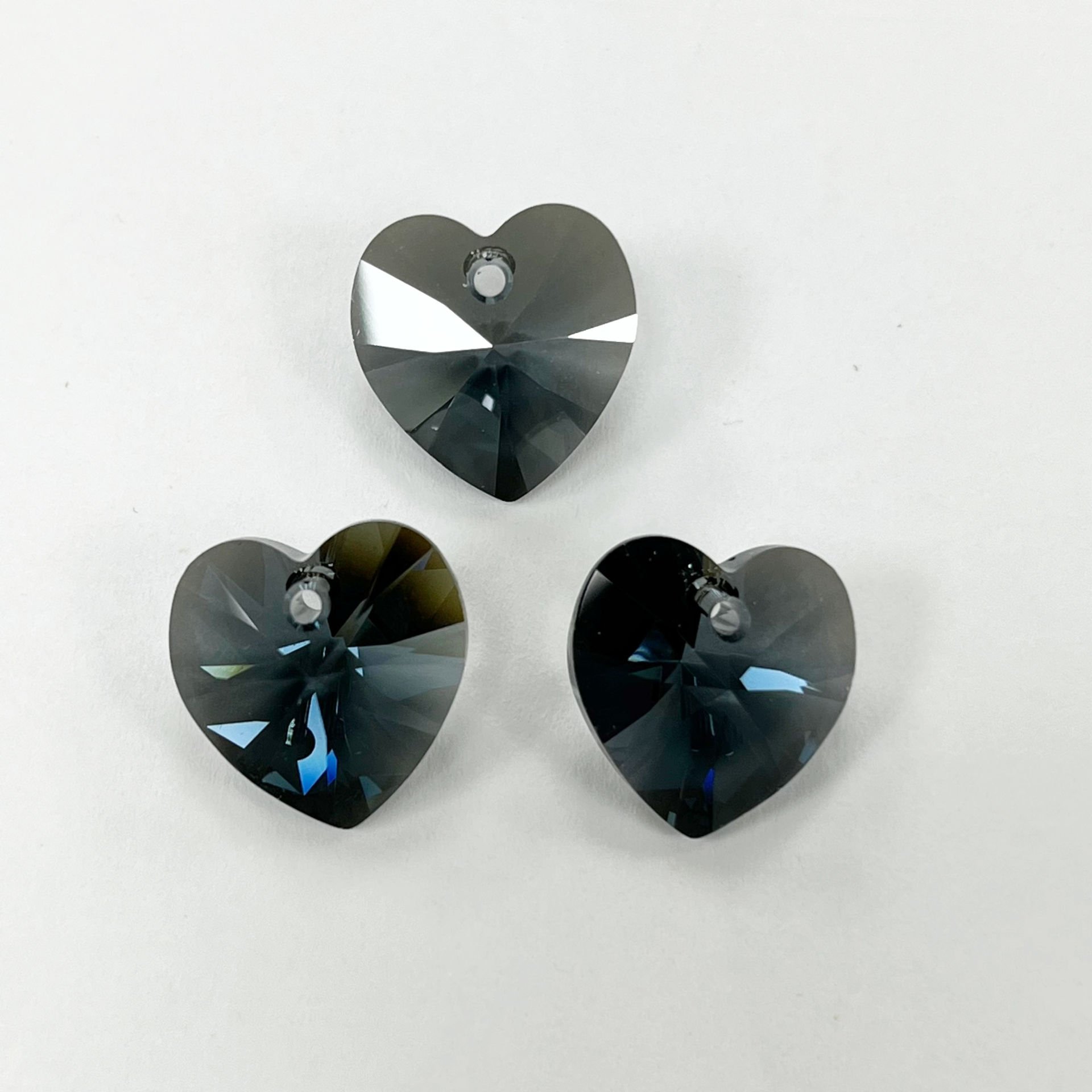 Swarovski 6228 14mm Denim Blue Satin (266SAT) - Heart Pendant