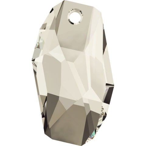Swarovski 6673 Meteor 28mm Crystal Silver Shade (001SSHA) - Sarkıt Şekilli Tek Delikli Açık Füme Renkli Kolye Ucu