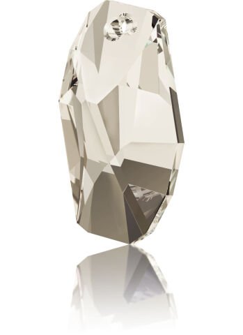 Swarovski 6673 Meteor 28mm Crystal Silver Shade (001SSHA) - Sarkıt Şekilli Tek Delikli Açık Füme Renkli Kolye Ucu
