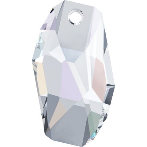 Swarovski 6673 Meteor 28mm Crystal AB (001AB) - Sarkıt Şekilli Tek Delikli Janjan Renkli Kolye Ucu