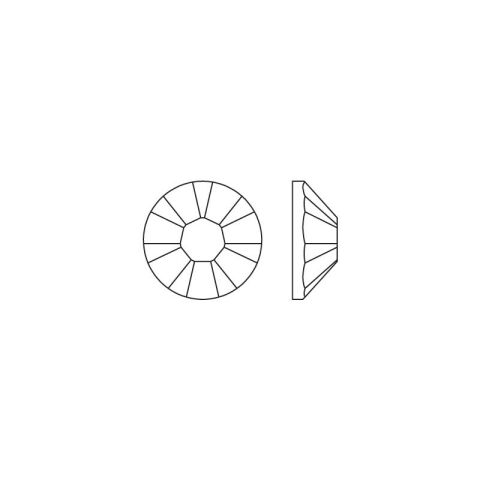 Swarovski 2028 SS10 Jet Hematite (280HEM) Foyalı - Altı Düz Metalik Füme Kristal Taş