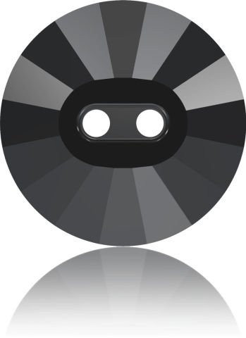 Swarovski 3019 Düğme 14mm Jet Hematite (280HEM) - Rivoli Kesim Yuvarlak İki Delikli Metalik Siyah Düğme