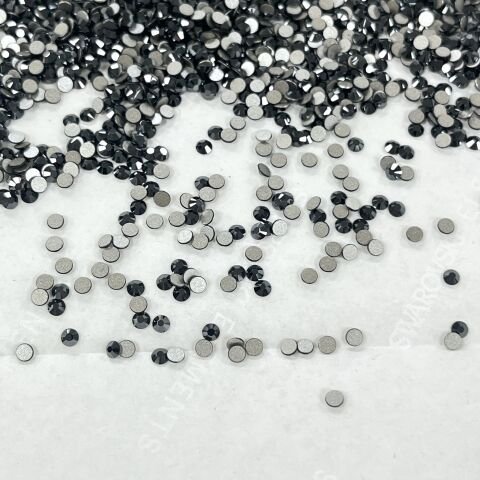 Swarovski 2028 SS10 Jet Hematite (280HEM) Foyalı - Altı Düz Metalik Füme Kristal Taş